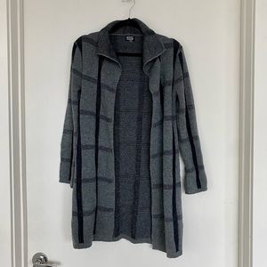 Women’s black and grey long, chunky, cardigan, size small